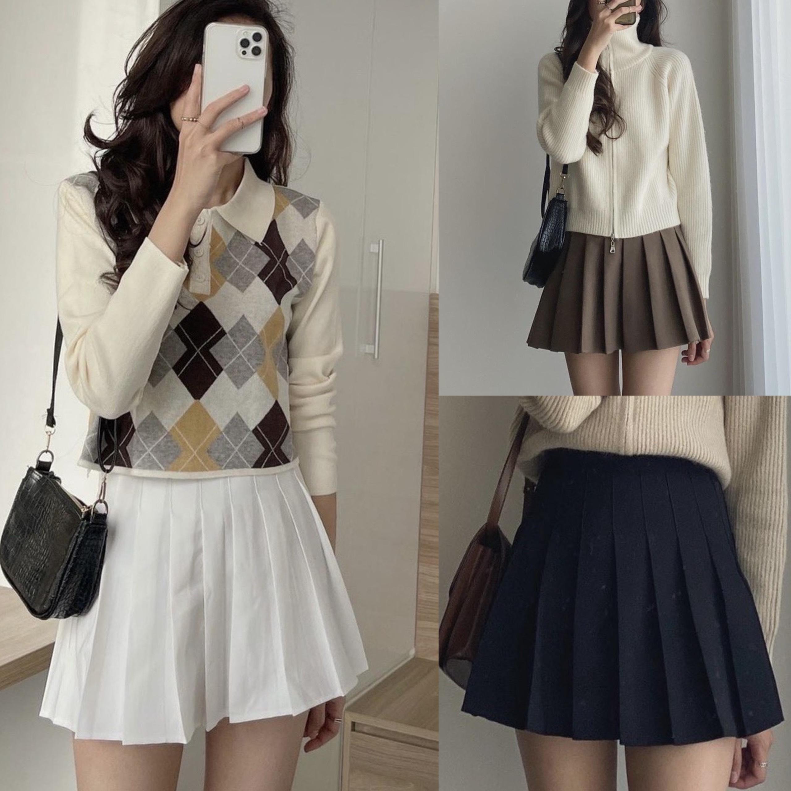 Thời Trang Bigsize Chân Váy Vải Tuyết Mưa Cao Cấp 50 - 100Kg Nữ Cotton Women Đen - B.1117