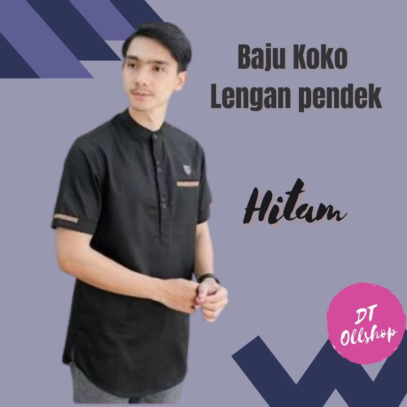 ALILA Hijab -  Kemeja Hem Cowok / Baju KOKO Pria Lengan Pendek/baju muslim koko/baju lebaran 1