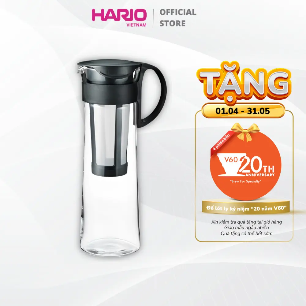 Bình Pha Cà Phê Cold Brew Hario Mizudashi (cold brew) Coffee Pot MCPN-14-B 1L (Đen - Mới)