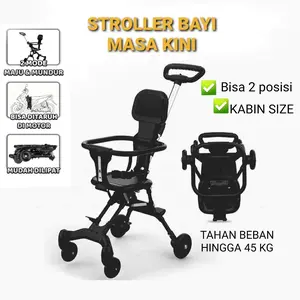MAGIC STROLLER Bayi Lipat 2 Arah Stroller Travel Kereta Dorong Bayi Portable Kabin Size Cabin Motor Size Ringan