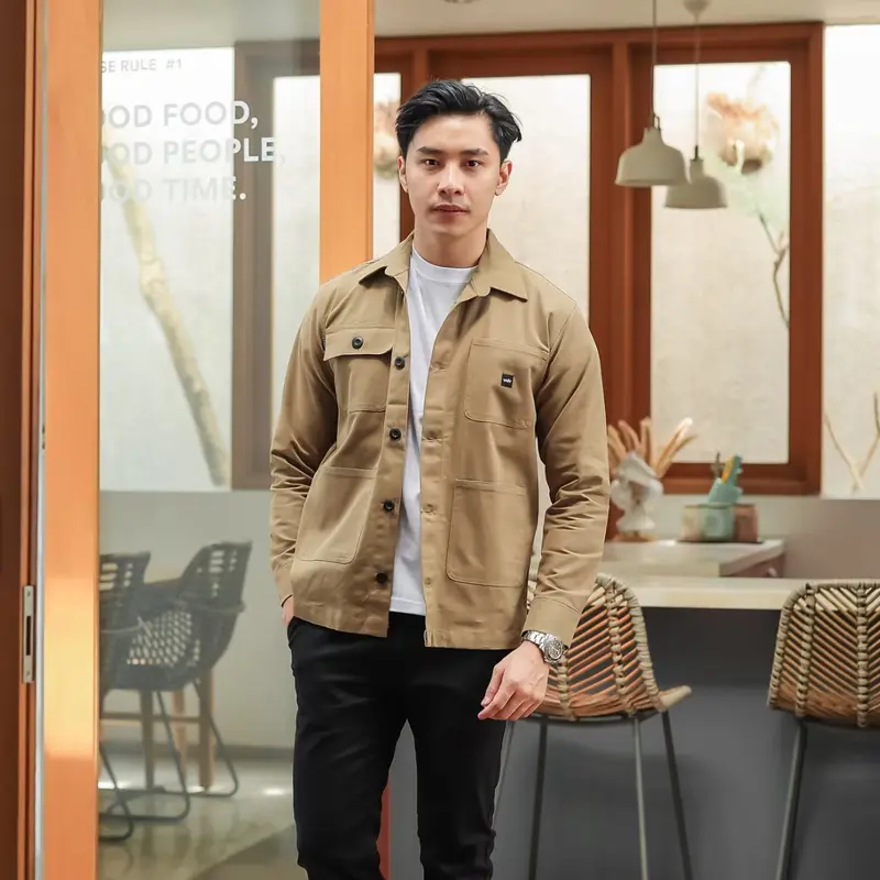 YOISHO.ID - COD Jaket Trucker Canvas Casual Outdoor Premium Wolv Pria Original Produck | Jaket Canvas Pria Semi Parka Distro Cowok 3