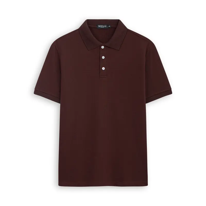 Áo POLO nam SEELU vải cá sấu Cotton, chống nhăn, thoáng mát - trơn Menswear Top Shirt Cộc Tay Shirt Cộc Tay 1