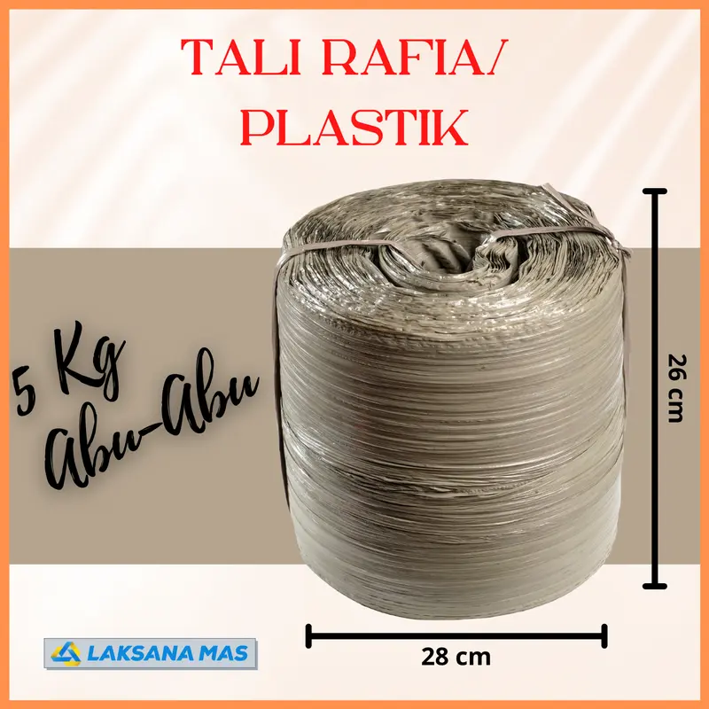 Tali Rafia Plastik Roll Besar Laksanamas Warna Abu-abu Ukuran 5kg di Jakarta/Bogor/Depok/Tangerang/Bekasi 0