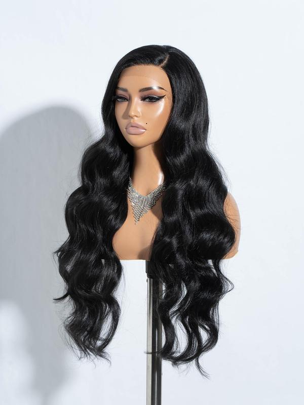 28 Inch Long Wavy Wigs for Women, Gorgeous Fluffy  Middle Part Wig without Bangs, Synthetic Lace Front Wigs for Party, Daily Use 3