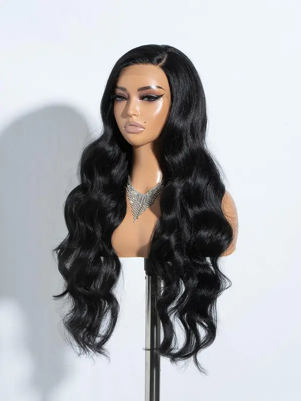 28 Inch Long Wavy Wigs for Women, Gorgeous Fluffy  Middle Part Wig without Bangs, Synthetic Lace Front Wigs for Party, Daily Use 3