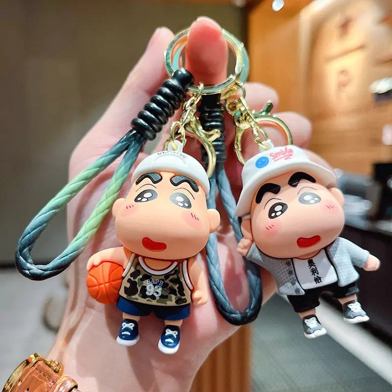 Cartoon Crayon Shin-chan Keychain Toys Cute Bag Pendant Backpack Ornaments Car Key Ring Accessories Kids Charm Christmas Gifts