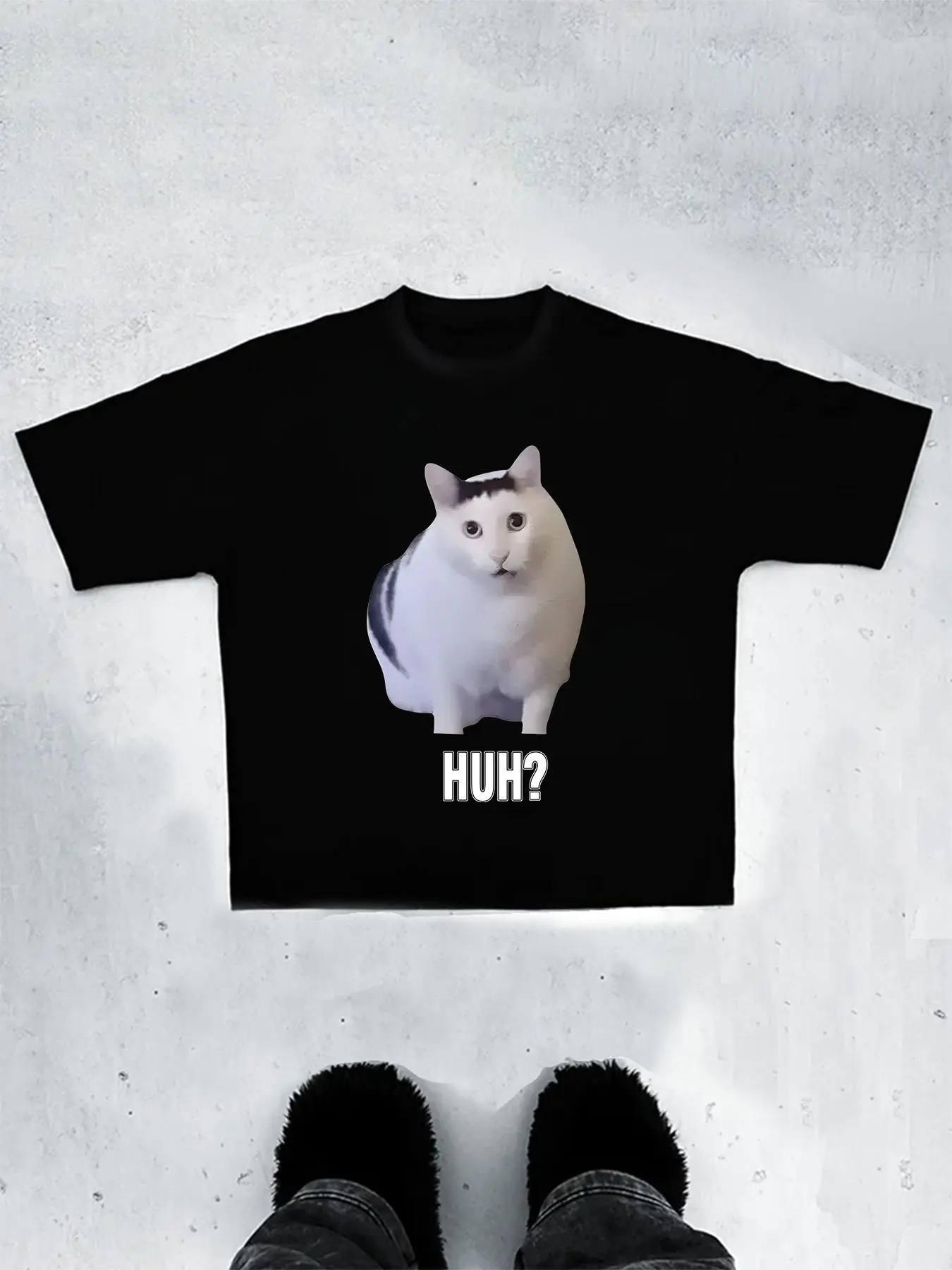 Men's Regular Fit Cat & Letter Print Round Neck Tee, Casual Short Sleeve Crew Neck T-shirt for Daily Wear, Fashion Men's Top for Summer