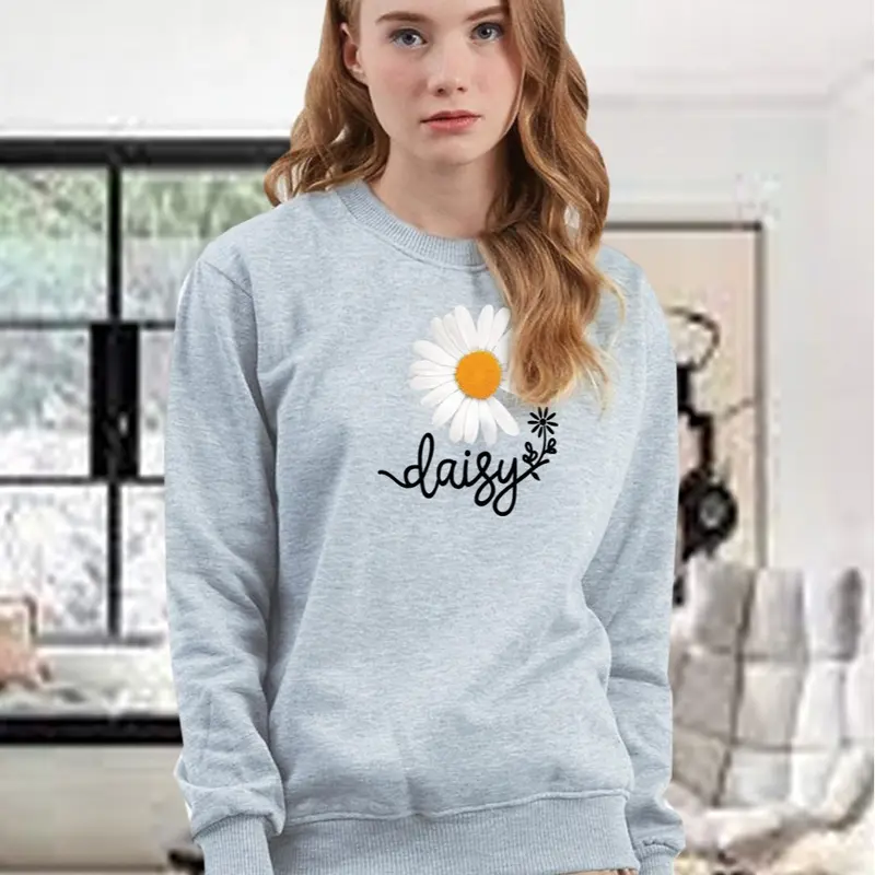 Kaos Wanita Lengan Panjang / Atasan Cewek  Babyterry Flowers Sablon 2