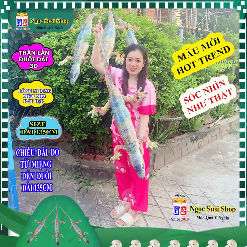 [ẢNH THẬT] GỐI ÔM CON THẰN LẰN TẮC KÈ 3D DÀI 130CM NHÌN NHƯ THẬT SIÊU CƯNG ÔM NGỦ - NGỌC SUSI Toy Đồ Chơi Thú Nhồi Bông Thú Bông Phát Nhạc
