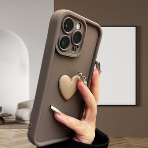 Funda para celular con patrón de corazón lindo, cubierta protectora de silicona 3D, accesorio para celular compatible con iPhone 11 12 13 14 15 Pro Max, funda