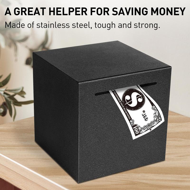 Product Introduction of Small Safe Box, Square Metal Piggy Bank, Hardware Safe Box for Home and Office, Gifts for Boyfriend 38
