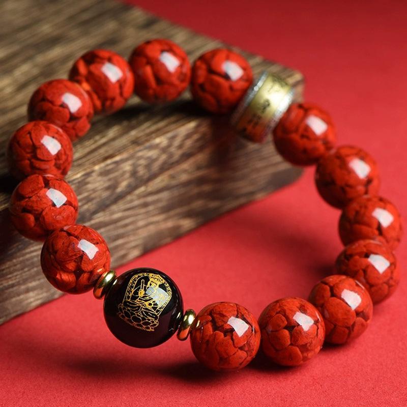 Crystal Sand Cinnabar Bracelet Zodiac Year Buddha Crystal Cinnabar Bracelet Twelve Zodiac Signs Unisex Cinnabar Bracelet 1