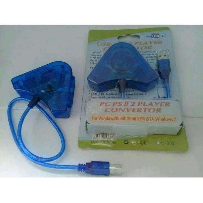 KONVERTER STIK PS2 KE LAPTOP / PC SAMBUNGAN PS2 KONVERTER BIRU 1