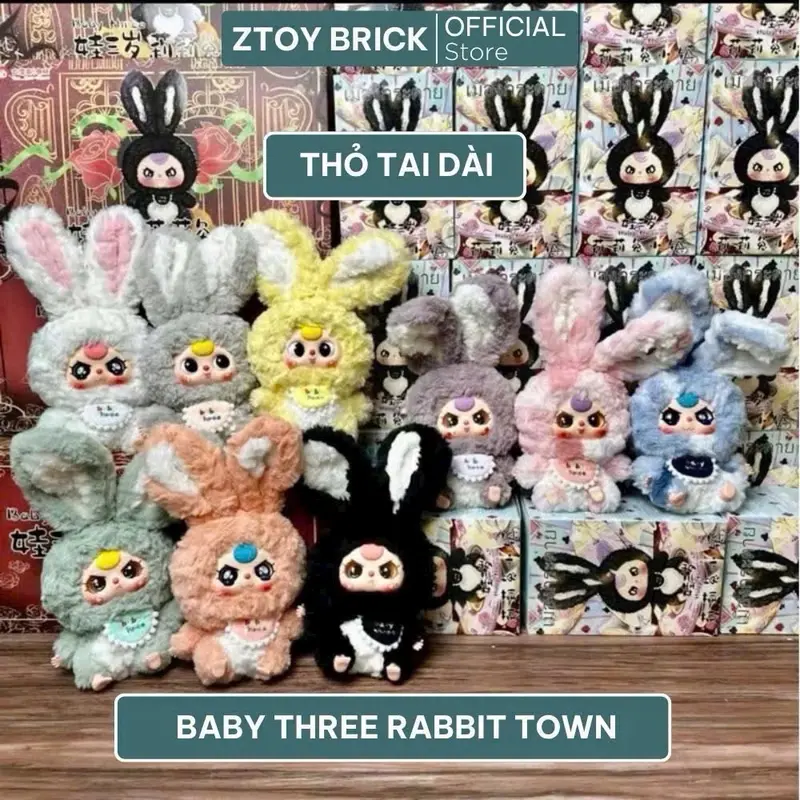 ￼[ Hàng Sẵn ] Rep 1:1 Baby three thỏ thị trấn lily rabbit baby three túi mù búp bê hộp ngẫu nhiên baby three Thú Bông Đồ Chơi Thú Nhồi Bông 0