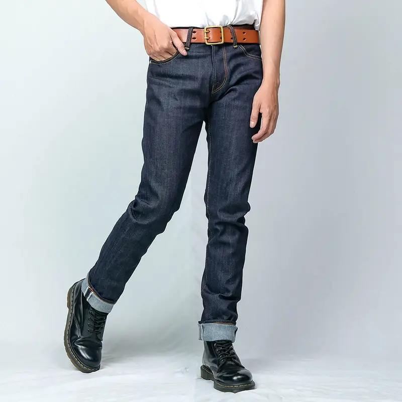 Bespoke Project Celana Jeans pria Raw Denim Roster Slim Tappered