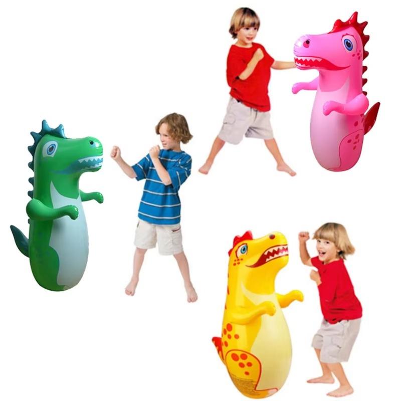 Fun Interactive 3D Inflatable Dinosaur Punching Bag Dinosaur Shape Gifts Standing Punching Bag PVC Parent Child Toys Outdoors Game 1