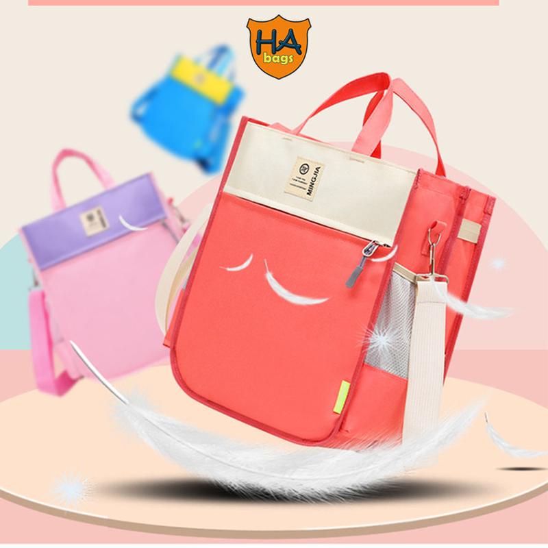 Balo túi xách học phụ đạo cho học sinh nam nữ HA1028 kích thước 35x29x12cm, chất liệu Canvas dai bền Đeo Vai 7