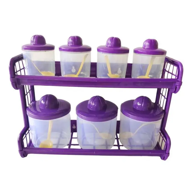 Mercury Kitchen Set Tempat Bumbu 7 in 1 Rak Bumbu Dapur Gantung Dengan 8 Wadah Garam Lada GRATIS Sendok Pelastik 3