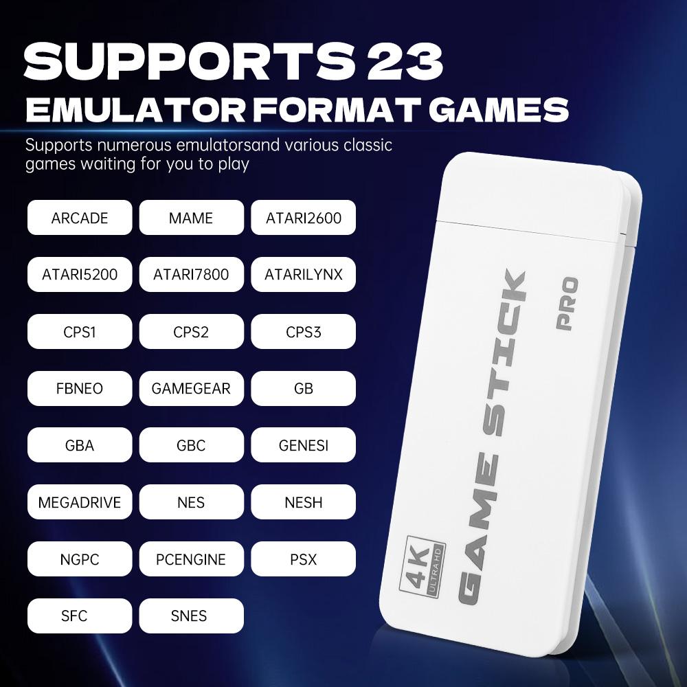 M15 Video Game Console 4K TV Game Stick 64G Built-in 20000 Games Retro Handheld Game Player With Wireless Gamepad Controller