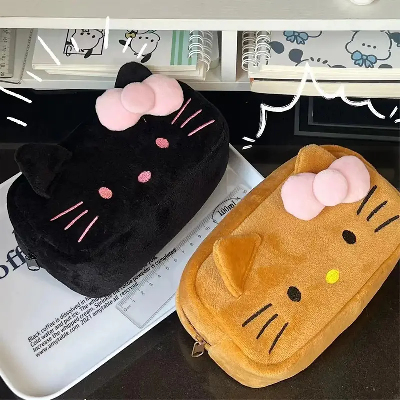 Hộp Đựng Bút Chì Nhồi Bông Hello Kitty Mèo, Thiết Kế Dễ Thương Sanrio, Cinnamoroll, Túi Đựng Mỹ Phẩm Trang Điểm, Dành Cho Bé Gái, Người Sắp Xếp, Văn Phòng Phẩm, Túi Đựng Đồ Du Lịch 4