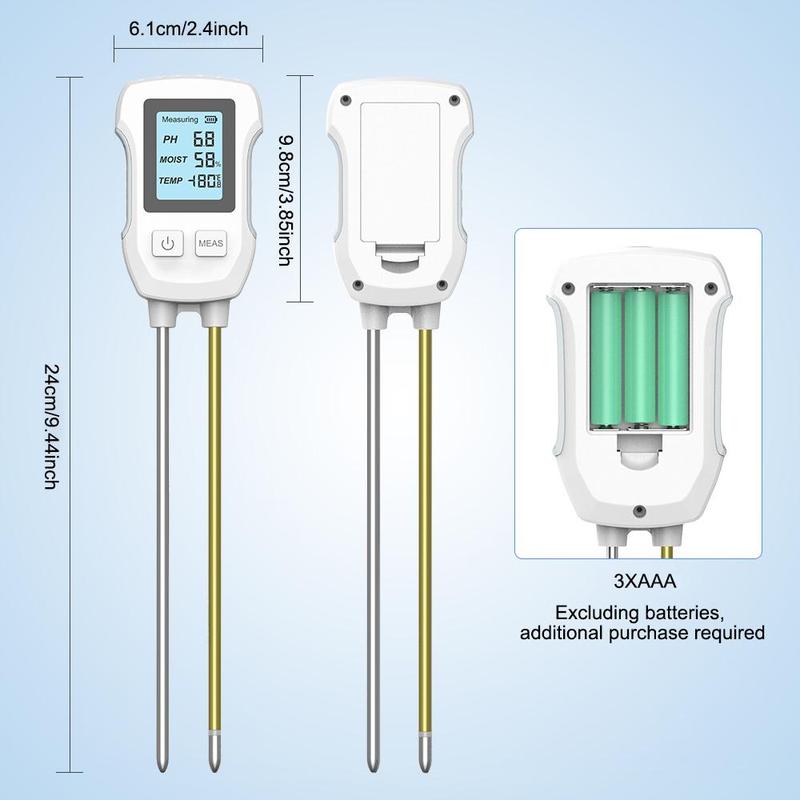 Product Introduction of 3 in 1 Soil Tester, High Precision Soil Moisture & PH & Light Tester, Garden Soil Testing Tool for Horticultural Potted Plant Cultivation Testing 1