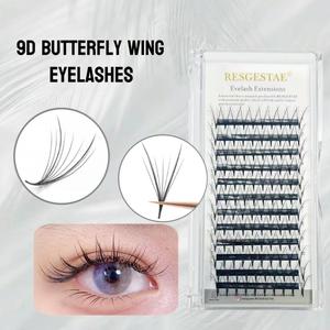 ขนตาปลอม ลายการ์ตูน 9D ดีไซน์ผีเสื้อ คุณภาพสูง เบาและเป็นธรรมชาติ พร้อมดอกไม้ ขนตา