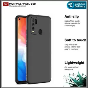 Case Compatible For Vivo Y30 Y30i Y50 Soft Case Premium Casing Hp Slim Cover Di ROMAN ACC Black Handphone