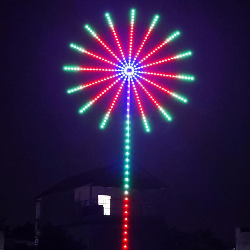 LED Pháo Hoa Hiệu Ứng Tùy Chỉnh Màu Sắc Đẹp Mắt Có Kèm Theo Khung Tia Kim Loại Có Thể Lắp Đặt Ngoài Trời Chống Nước IP67