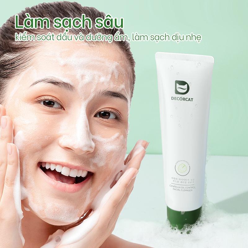Sữa rửa mặt làm trắng Decorcat, tẩy tế bào chết, trị tàn nhang, kiểm soát dầu, làm trắng đa chức năng tất cả các loại da chống lão hóa Skincare 2