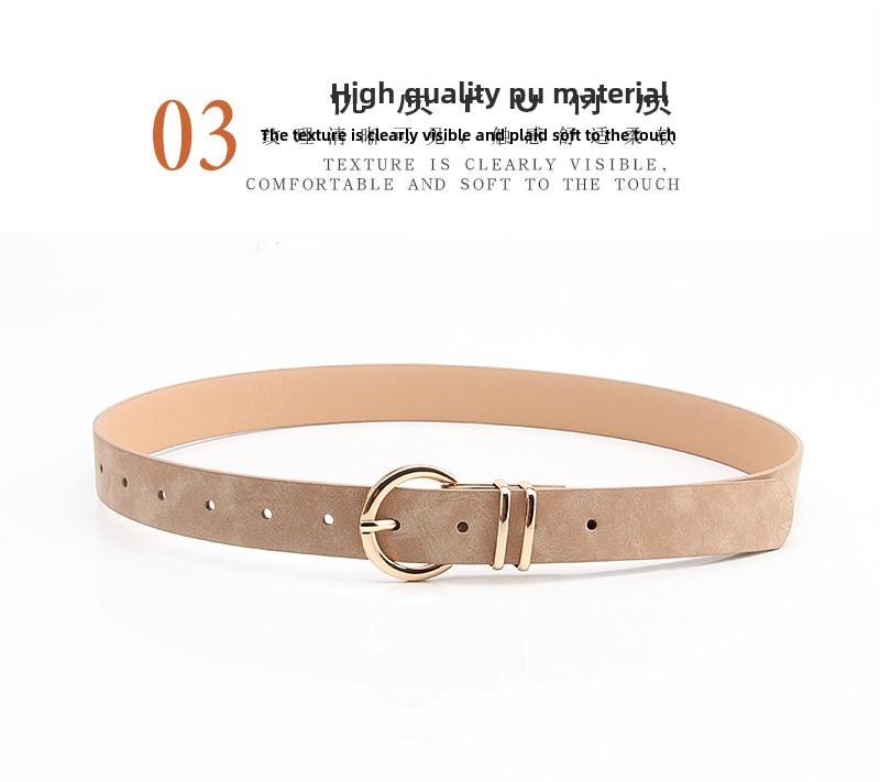Product Introduction of Women's Belt Four Seasons Korean Style New Simple All-Match Alloy Pin Buckle Belt Clothing Matching Jeans Strap 12