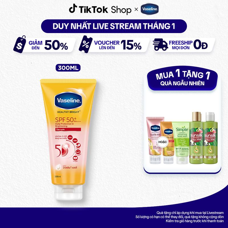   1  Serum Dưỡng Da Body Chống Nắng Vaseline Với SPF50+PA++++ Giúp Bảo Vệ Da Nữ 300ml 