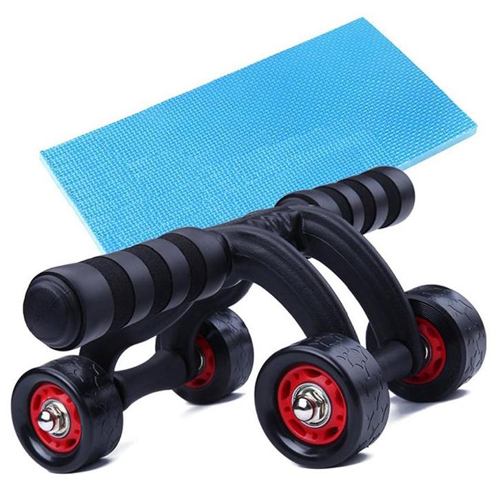 Con lăn tập cơ bụng 4 bánh xe đa năng cỡ lớn cao cấp tặng kèm thảm lót gối dung  cutap