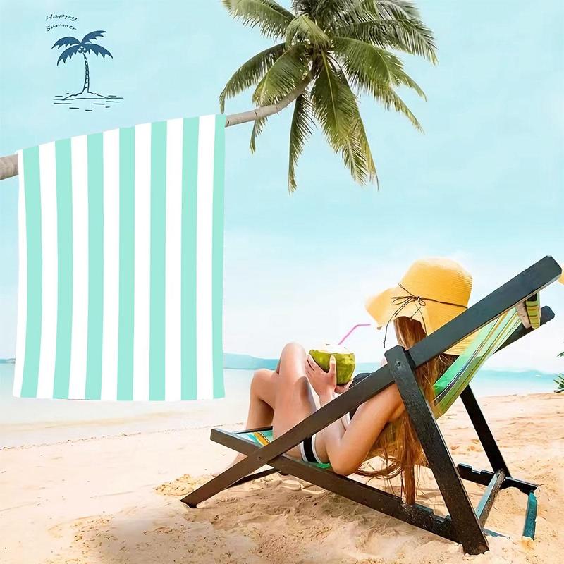 Product Introduction of Striped Pattern Beach Towel, 1 Count Soft Absorbent Towel, Large Beach Towel for Women & Men, Household Textiles for Home Beach Vacation 6