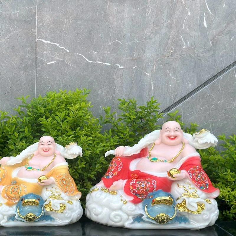 Tượng Di Lặc Phú Quý áo gấm ( chất liệu đá cao cấp . ngang 50cm cao 40cm ) 1