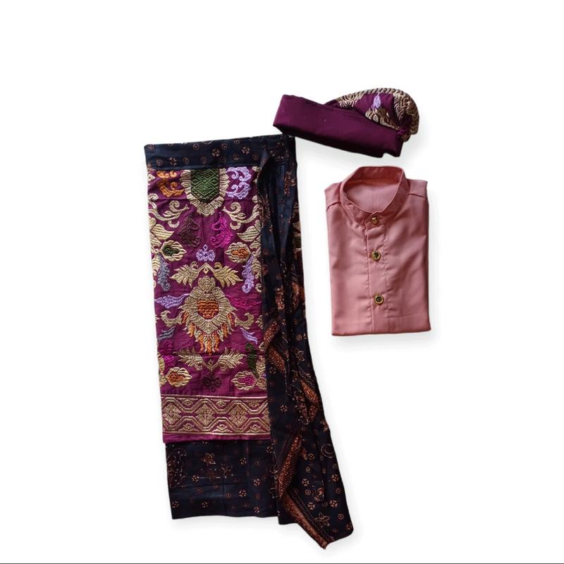 Set busana Bali anak laki bordir /setengah jadi Katun 0