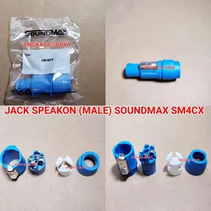 Jack Speakon Spikon Male SOUNDMAX SM4CX SM-4CX Biru muda