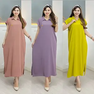 LANGSUNG KIRIM Paket 3 Daster Aletha Dress Wanita Kerah Collar Bahan Crincle Airflow Ld 125 Pb 120 Bumil Nyaman Cantik