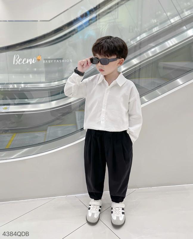 Quần baggy Beemo may ly vải kaki cho bé trai mặc đi chơi, đi học từ 9-24kg 4384QDB