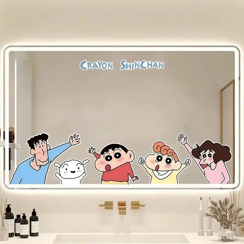 Hình Dán Đồ Trang Trí Gương Phòng Ngủ Bút Chì Màu Shin-chan, Miếng Dán Dễ Thương, Chống Thấm Nước, Thích Hợp Cho Cửa Kính, Bộ Sưu Tập Năm 2025, Bao Gồm 23.000 Người Dùng 0