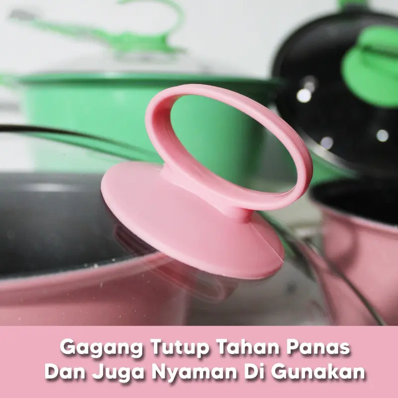 COD PANCI SUP TUTUP KACA ENAMEL GAGANG ANTI LENGKET 18CM 20CM 22CM 24CM sop 5