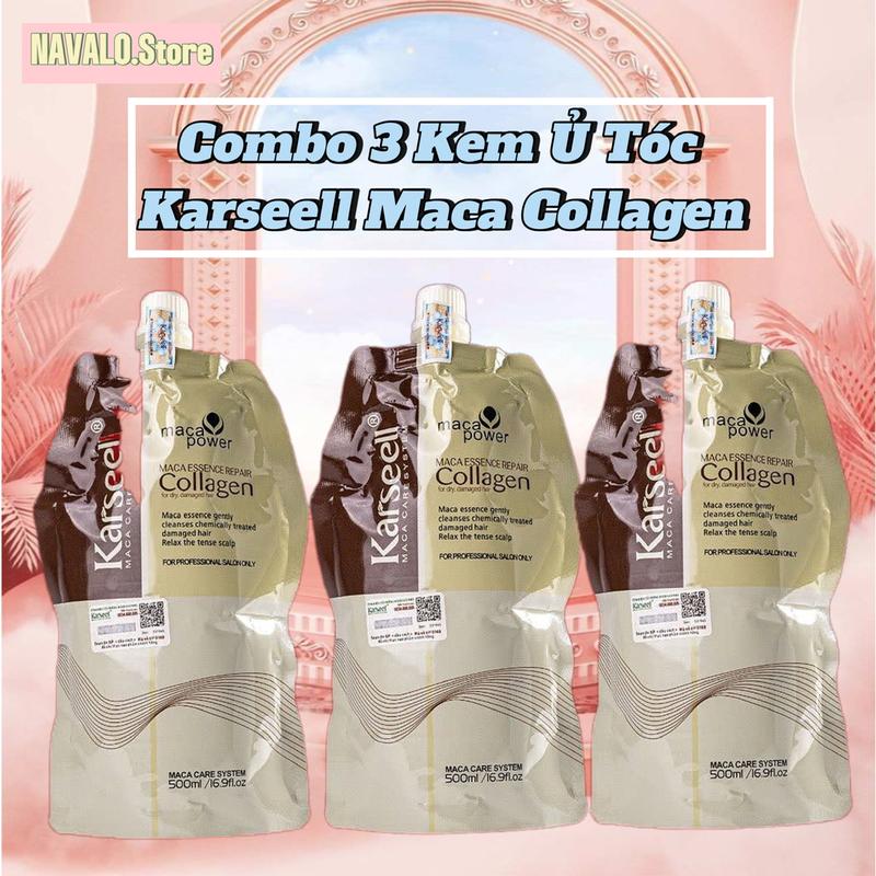   Mua 1 Tặng 2  Combo 3 Kem Ủ Hấp Tóc Karseell Maca Collagen phục hồi tóc chăm sóc tóc 1 túi 500ml Nữ Dưỡng Tóc Women 