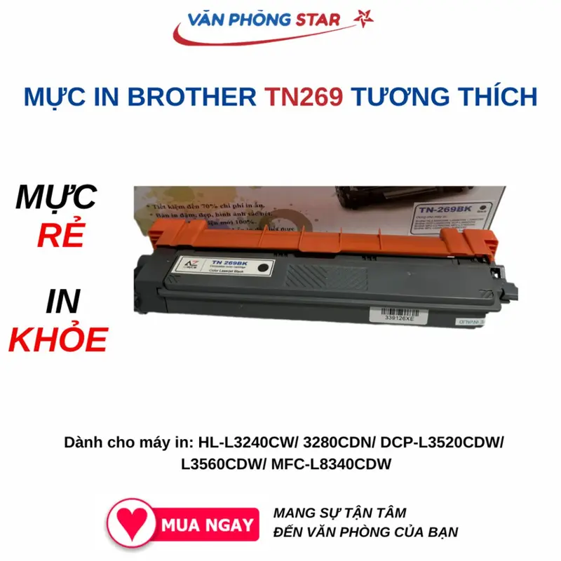 Hộp mực in Brother TN269 tương thích (CÓ CHIP) cho máy in HL-L3240CW/ 3280CDN/ DCP-L3520CDW/ L3560CDW/ MFC-L8340CDW 2