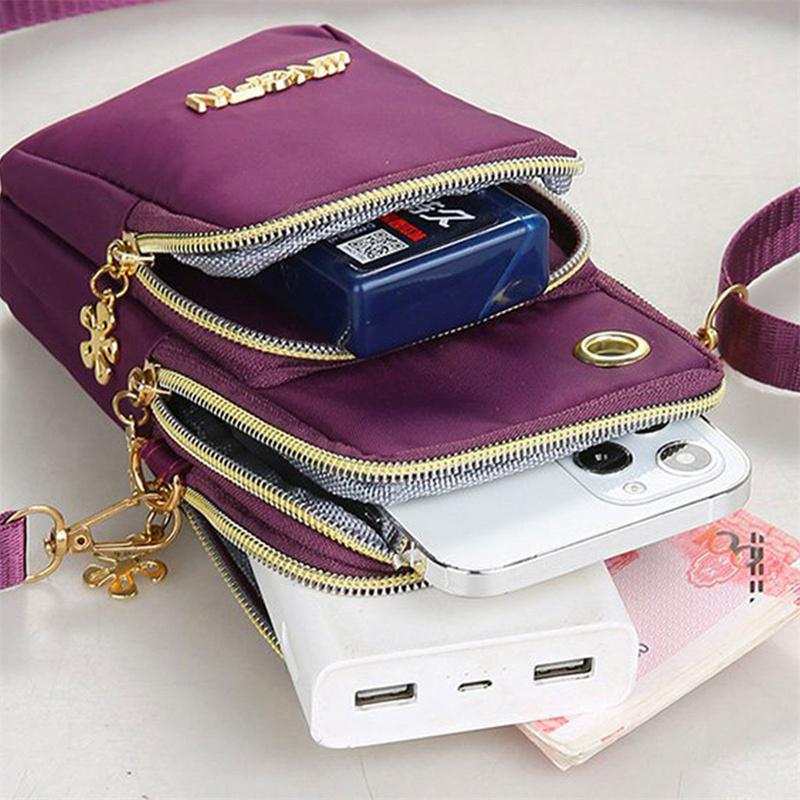 Túi Đeo Vai Đựng Điện Thoại Đeo Chéo Nữ, Chất Liệu Nylon Chống Thấm Nước, Túi Nhỏ Bao Gồm Thắt Lưng, Kiểu Ví 6
