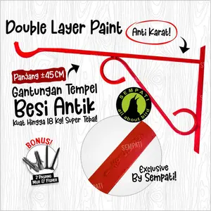 SEMPATI Gantungan Besi Tempel Tembok 45 Cm Sempati Cantolan Sangkar Kandang Burung Murai Rak Pot Tanaman Gpl