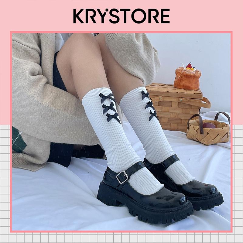 Tất vớ Krystore cao cổ chất đẹp gắn Nơ nhỏ TC50