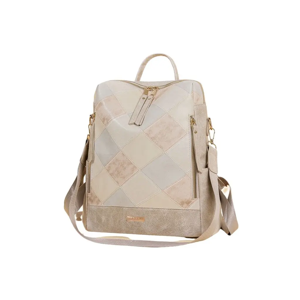 HANAMI Tas Ransel Wanita Calestra Bacpack TA1043G2 Kulit Grey Murah Kekinian Terbaru Sekolah Cantik