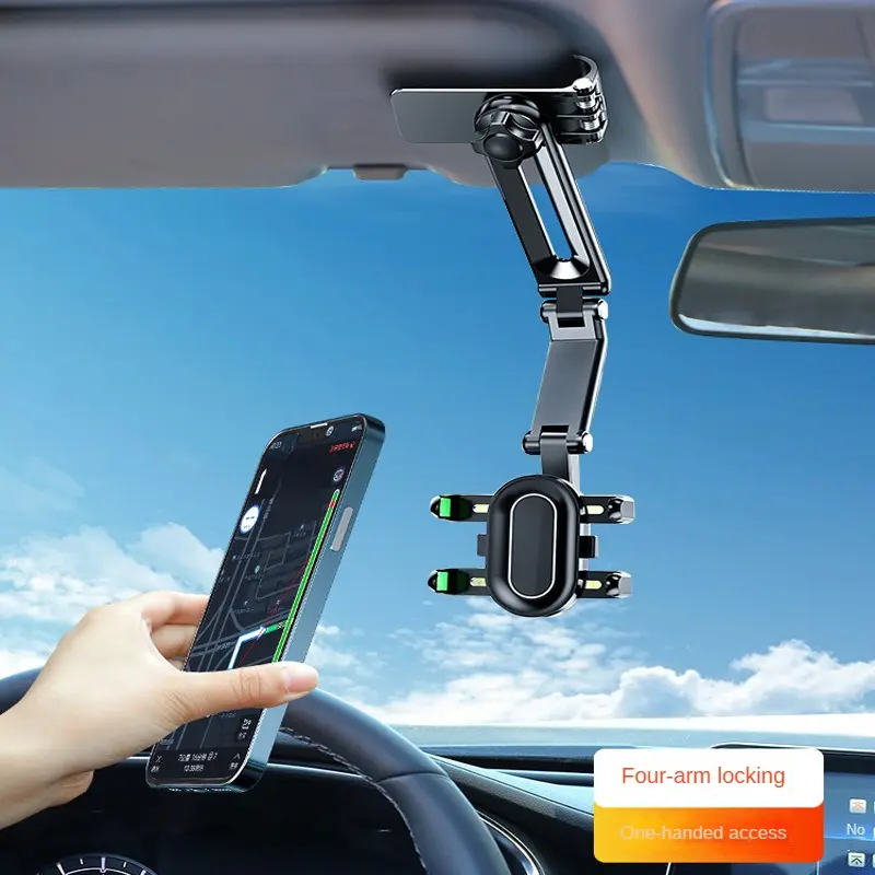 Car mobile phone navigation bracket sun visor clip buckle driving record holder multifunctional mobile phone support