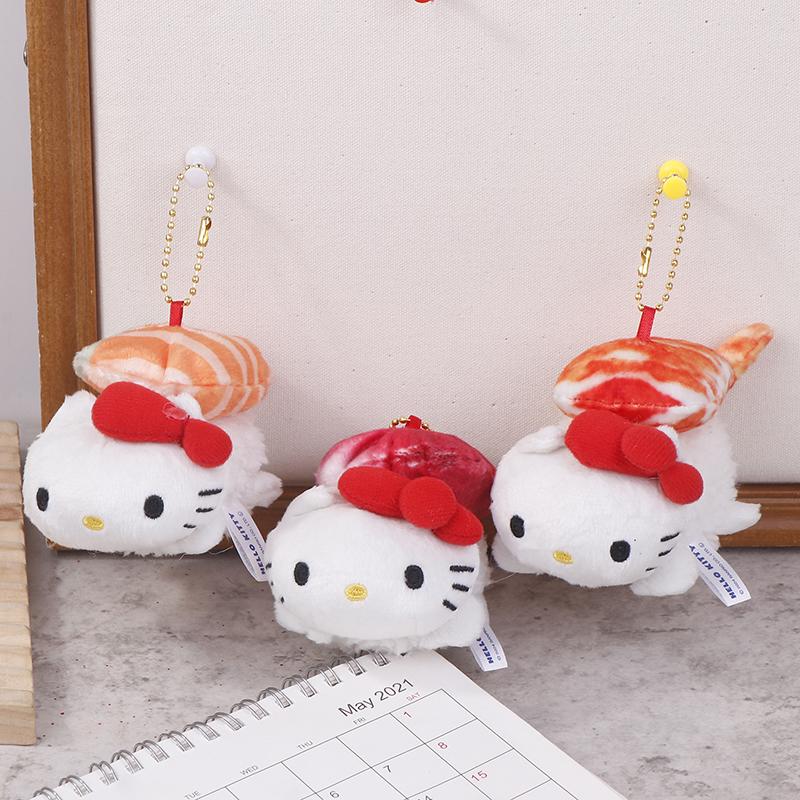 Product Introduction of Japanese Sanrio Sushi Hello Kitty Kawaii Pendant Keychain Bag Decorative Doll Ornaments Figure Children'S Toys Birthday Gift 14