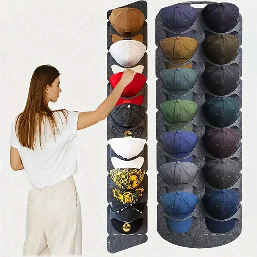 Hanging Hat Rack For Baseball Cap, 1 Count Multi-pocket Hat Organizer, Baseball Cap Display Rack, Baseball Cap Storage Organizer