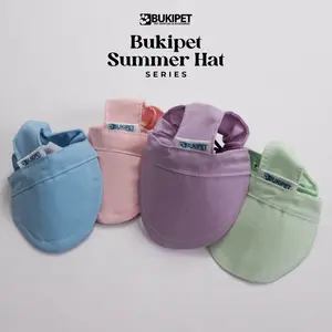 Topi Kucing dan Anjing Lucu Aksesoris Hewan Motif Pastel Bahan Canvas - BUKIPET SUMMER HAT
